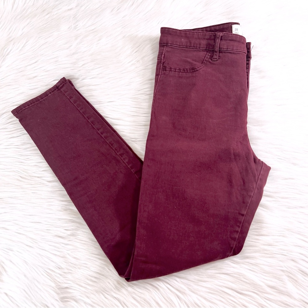 Hollister burgundy skinny jeans, high waisted, size 7